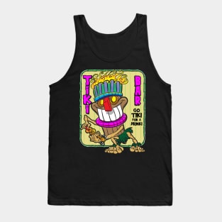 Tiki Bar, Happy Tiki playing Ukulele, Go Drinki with a Tiki Tank Top